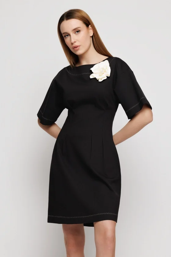 Rochie 6000 neagra brosa Mizar [2]