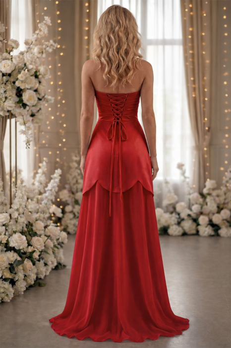 Rochie 61057 rosu corai Per Donna 34 [4]