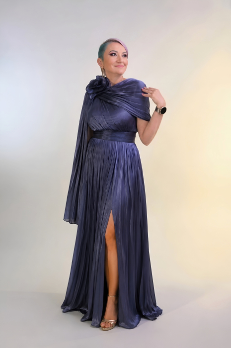 Rochie 6259 blue metalizat Mizar [2]