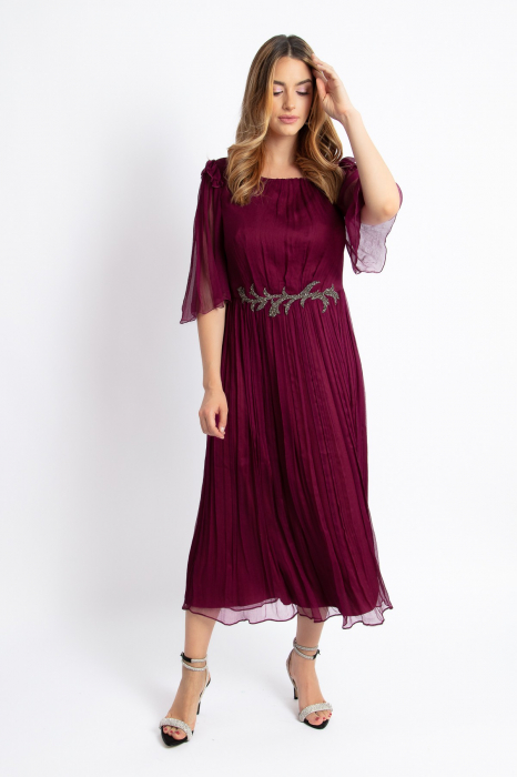 Rochie 710 bordo matase naturala Viada [2]