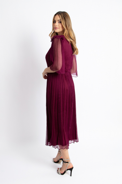 Rochie 710 bordo matase naturala Viada [4]