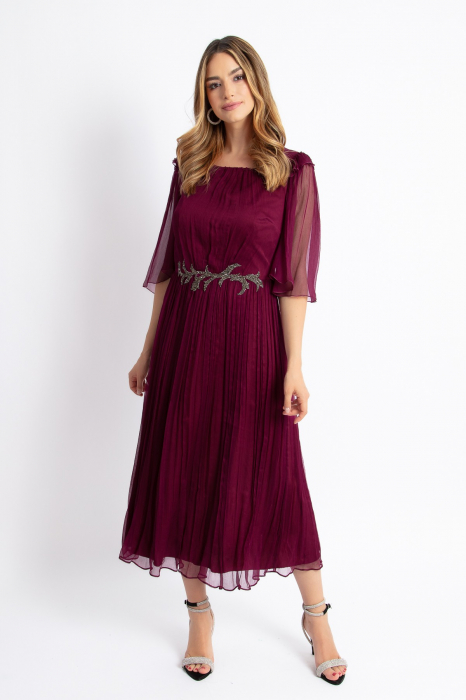 Rochie 710 bordo matase naturala Viada