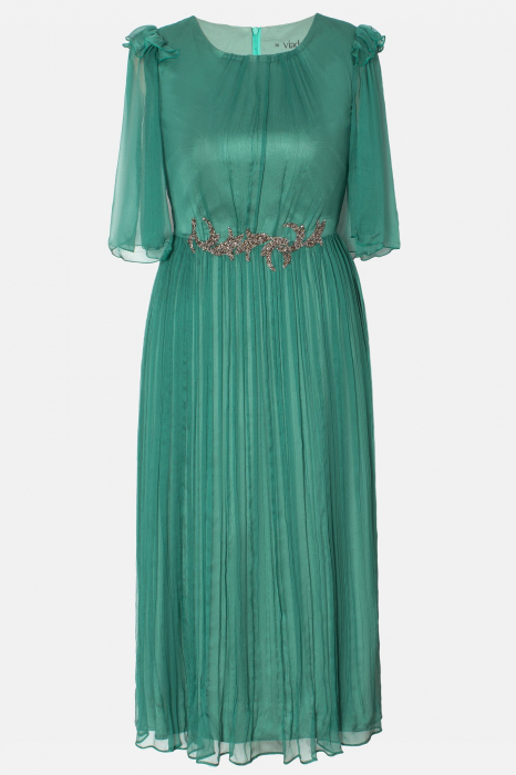 Rochie 710 verde matase naturala Viada [6]