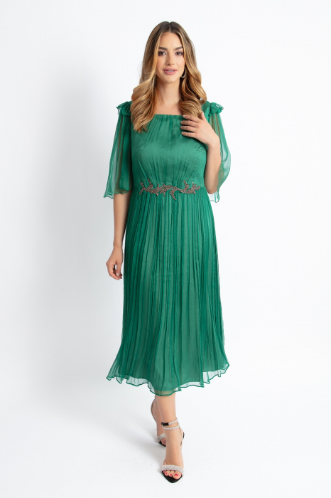 Rochie 710 verde matase naturala Viada [3]