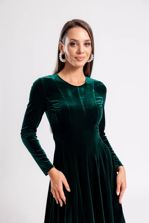 Rochie 8470 verde catifea Caramel [5]