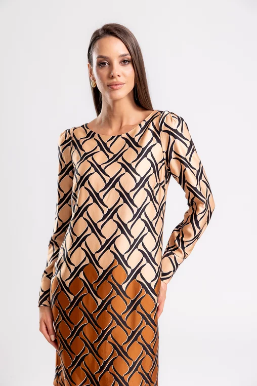 Rochie 8472 imp vascoza Caramel