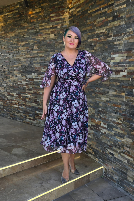 Rochie 909 inflorata mov Viada [2]