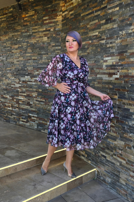 Rochie 909 inflorata mov Viada [3]