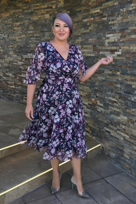 Rochie 909 inflorata mov Viada [4]