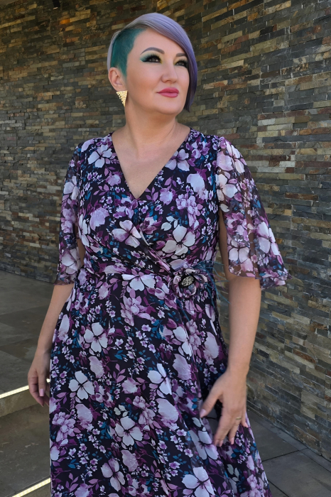 Rochie 909 inflorata mov Viada [5]