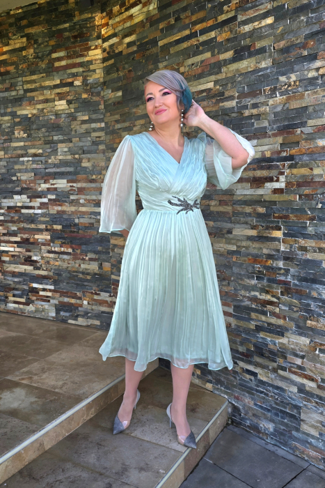 Rochie 995 matase naturala menta Viada