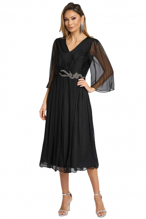 Rochie 995 matase naturala neagra Viada