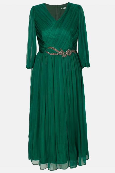 Rochie 995 matase naturala verde Viada [2]