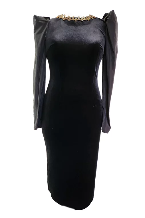 Rochie C8480 neagra Caramel [5]