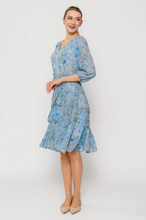 Rochie C8514 inflorata blue Caramel [8]