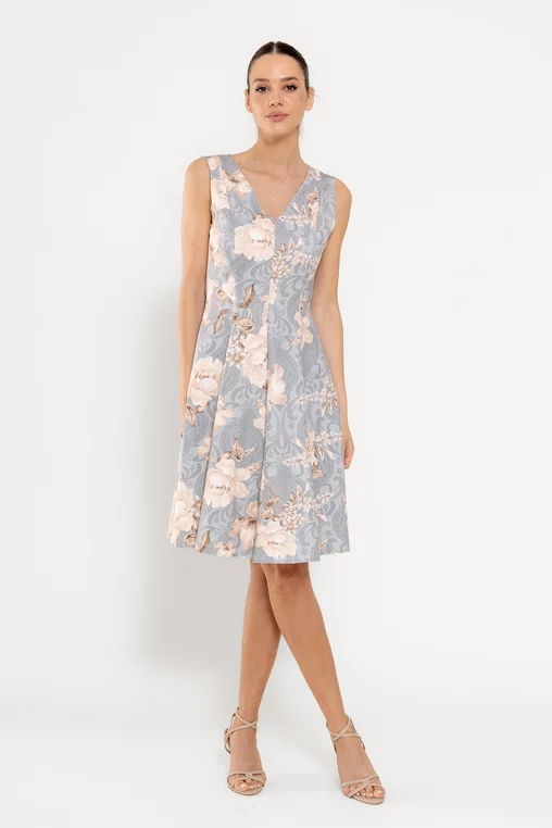 Rochie C8527 inflorata Caramel [4]