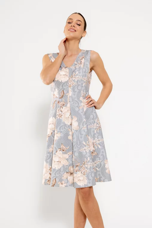 Rochie C8527 inflorata Caramel [3]