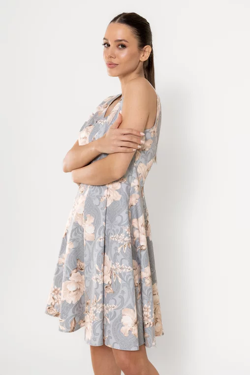 Rochie C8527 inflorata Caramel [5]