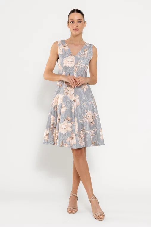 Rochie C8527 inflorata Caramel