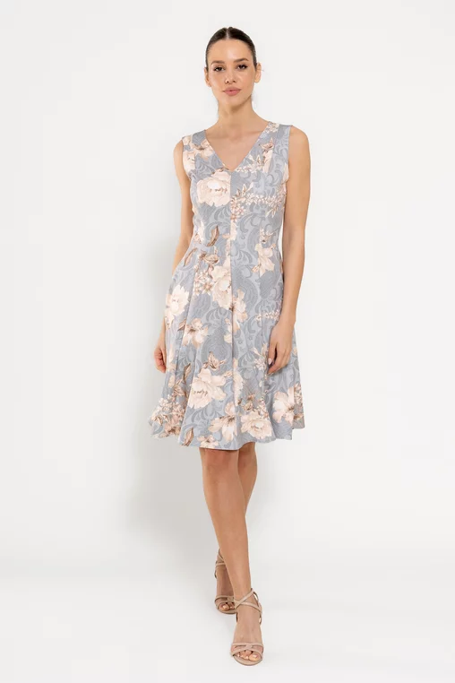Rochie C8527 inflorata Caramel [2]