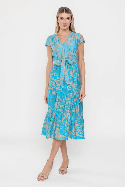 Rochie C8536 vascoza blu Caramel