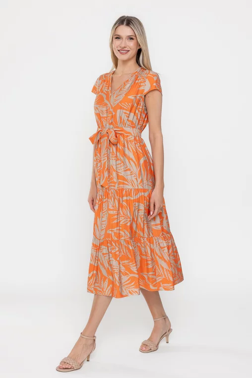 Rochie C8536 vascoza orange Caramel [2]