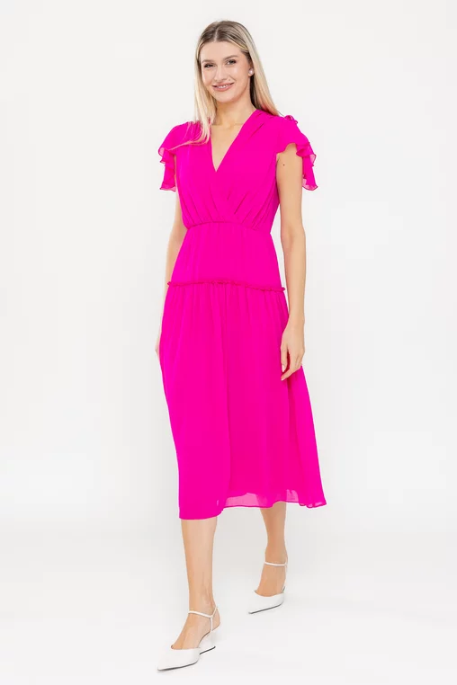 Rochie C8540 voal fuxia Caramel [2]