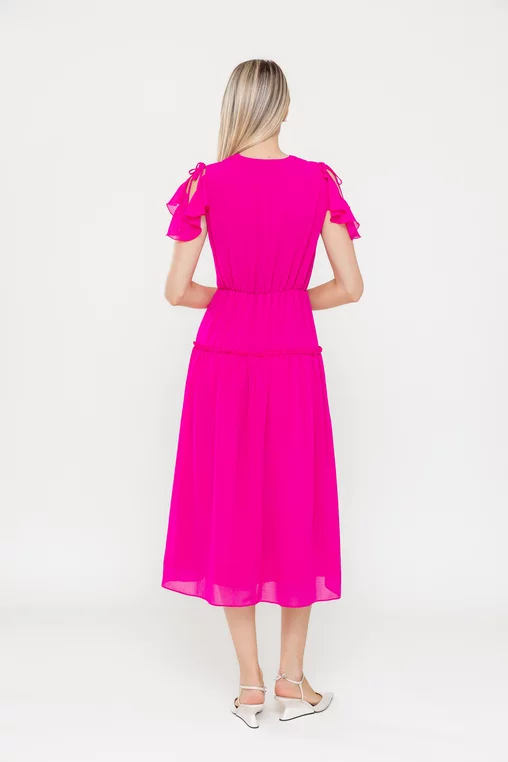 Rochie C8540 voal fuxia Caramel [5]