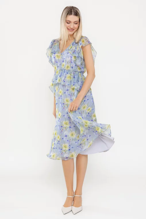 Rochie C8541 inflorata Caramel [3]