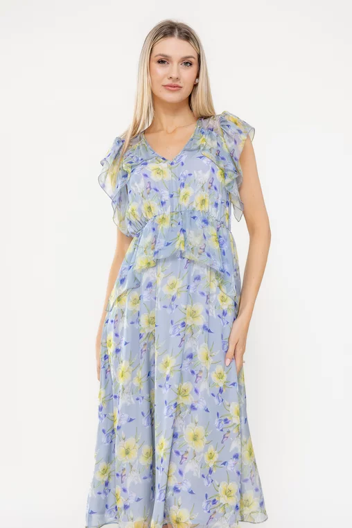 Rochie C8541 inflorata Caramel [4]