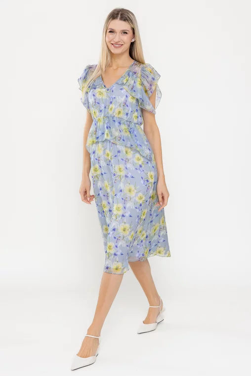Rochie C8541 inflorata Caramel [2]