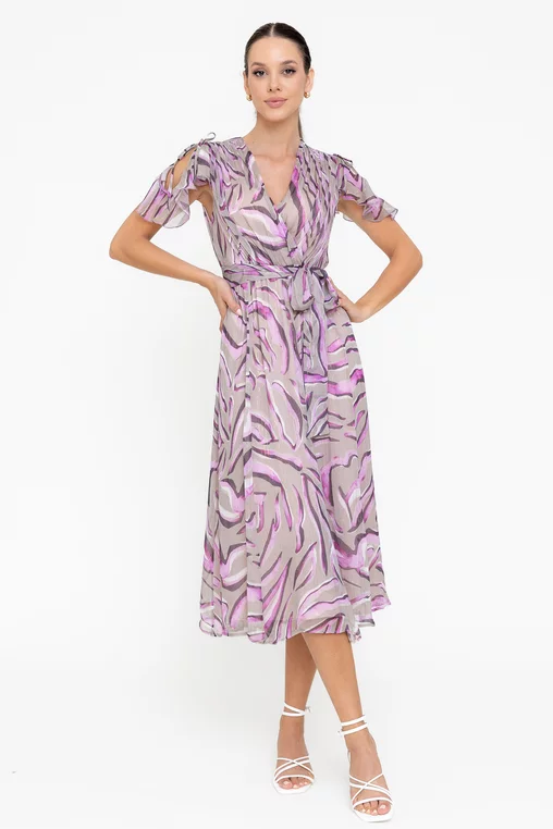 Rochie C8545 imprimata Caramel