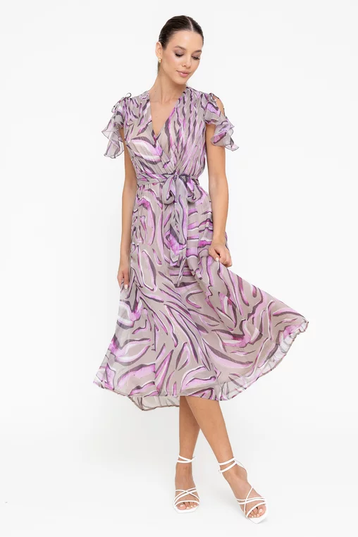 Rochie C8545 imprimata Caramel [3]