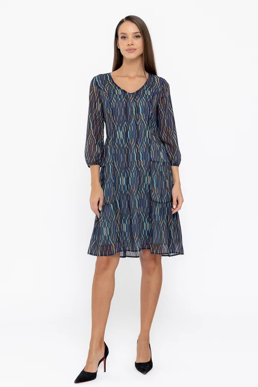 Rochie C8563 imprimat blu Caramel [3]