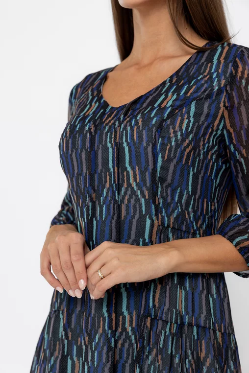 Rochie C8563 imprimat blu Caramel [5]