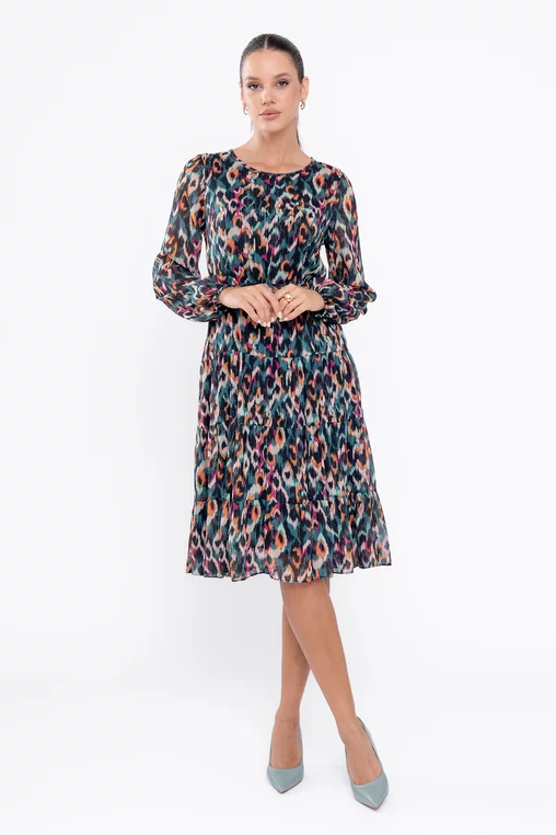 Rochie C8564 turquaza imp Caramel [1]