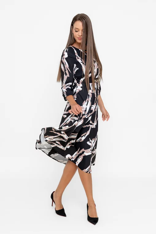 Rochie C8567 neagra bej Caramel [5]