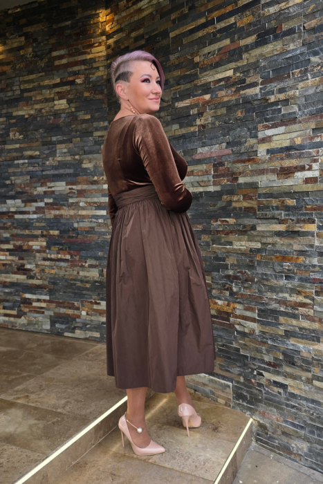 Rochie C8582 maro Caramel 46 [4]