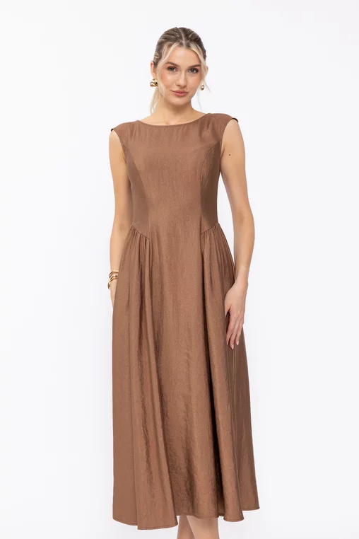 Rochie C8631 maro Caramel [3]