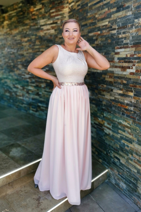 Rochie lunga roz Fany Lux [3]