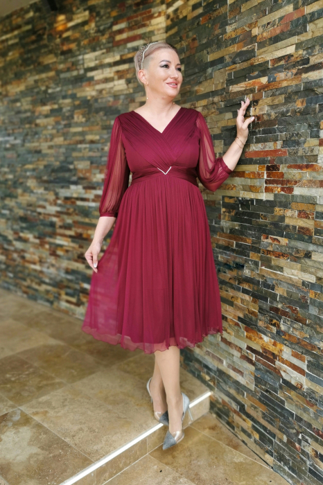 Rochie M595 T66 bordo Ginette 50