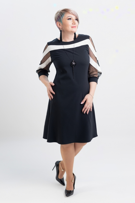 Rochie T101 alb/negru [7]