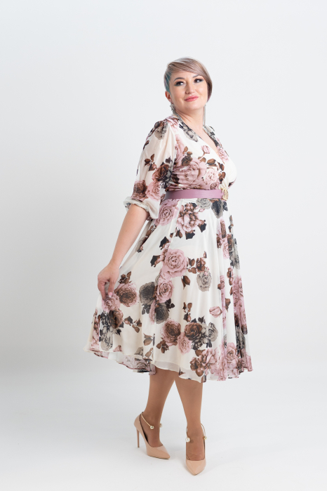 Rochie T103 flori ivoar [3]