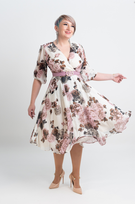 Rochie T103 flori ivoar [2]