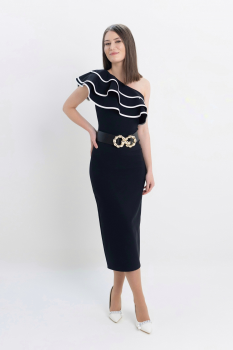 Rochie T108 alb negru