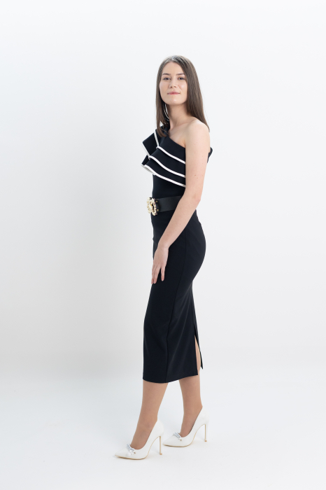 Rochie T108 alb/negru [3]