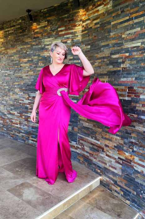 Rochie T117 zmeura [5]