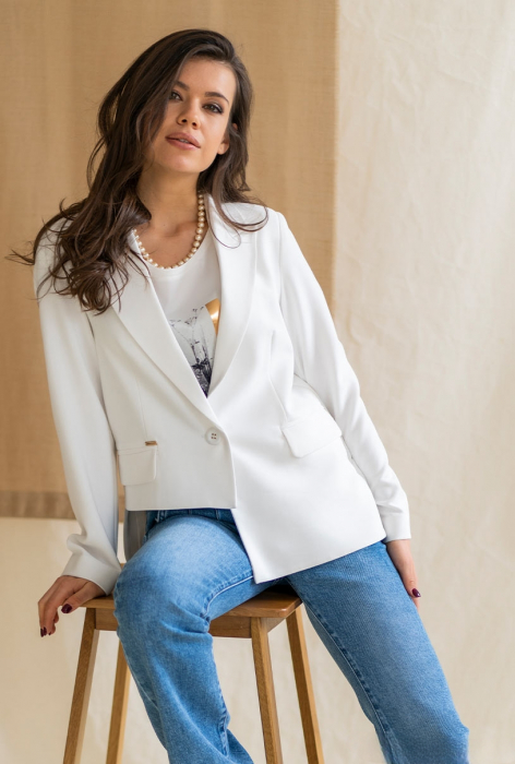 Sacou Dalia alb Casa Hermosa [5]