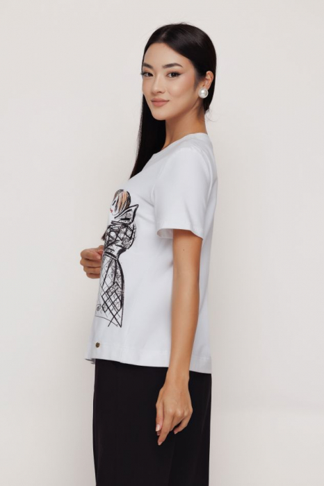 Tricou 4347 alb silueta Mizar [2]