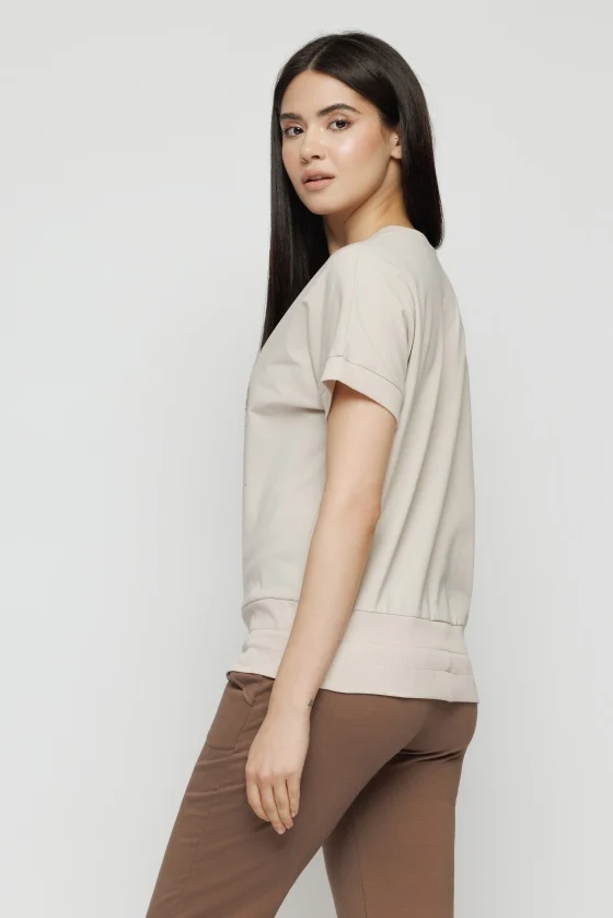 Tricou 5132 bej flori Mizar [3]